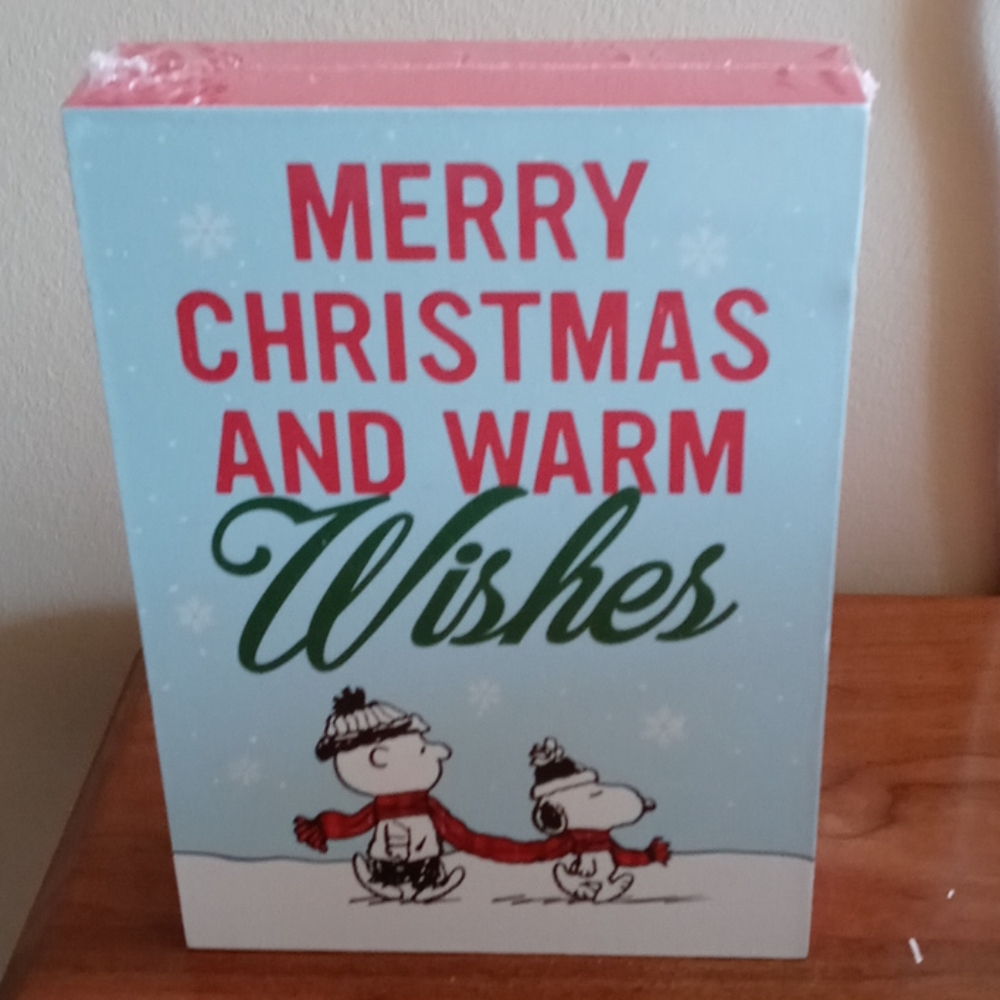 Snoopy Christmas wood hanging